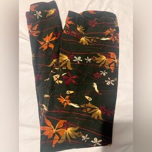 LuLaRoe Floral Leggings - Black, Orange, Yellow, Red